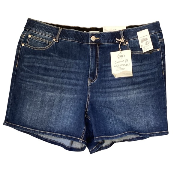 NWT CATO Women’s Contour Fit Hourglass Hi Rise Denim Shorts 22W 4.5” Stretchy - Picture 1 of 12